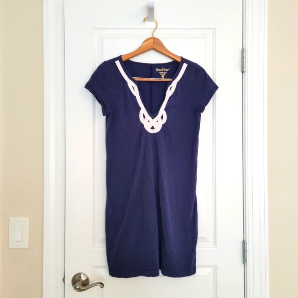 Lilly Pulitzer T Shirt Dress | Navy Blue | Cotton | Medium